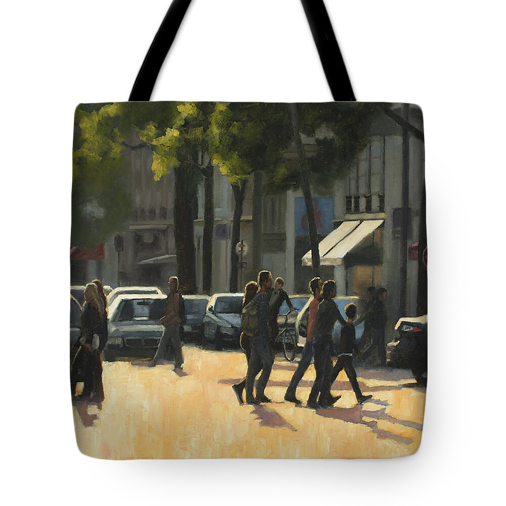 France Tote Bag featuring the painting Latin Quarter two by Tate Hamilton