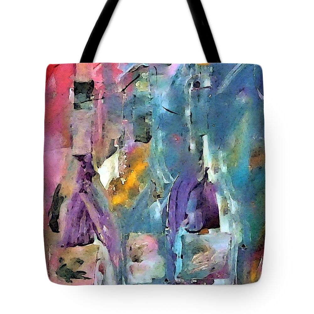 Wine Tote Bag featuring the painting Laugher And Cheer by Lisa Kaiser