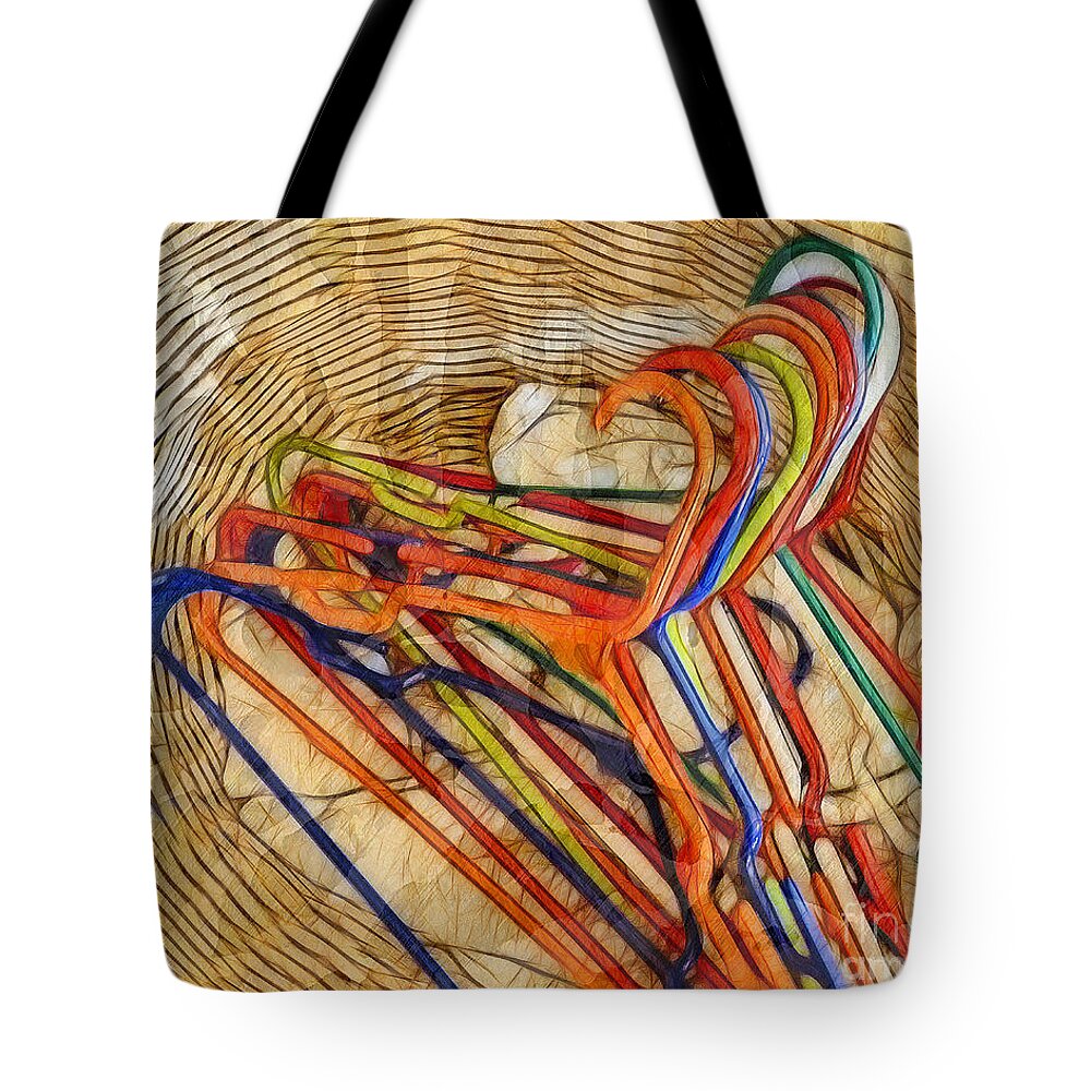 Hangers Tote Bag featuring the photograph Laundry Basket by Judi Bagwell