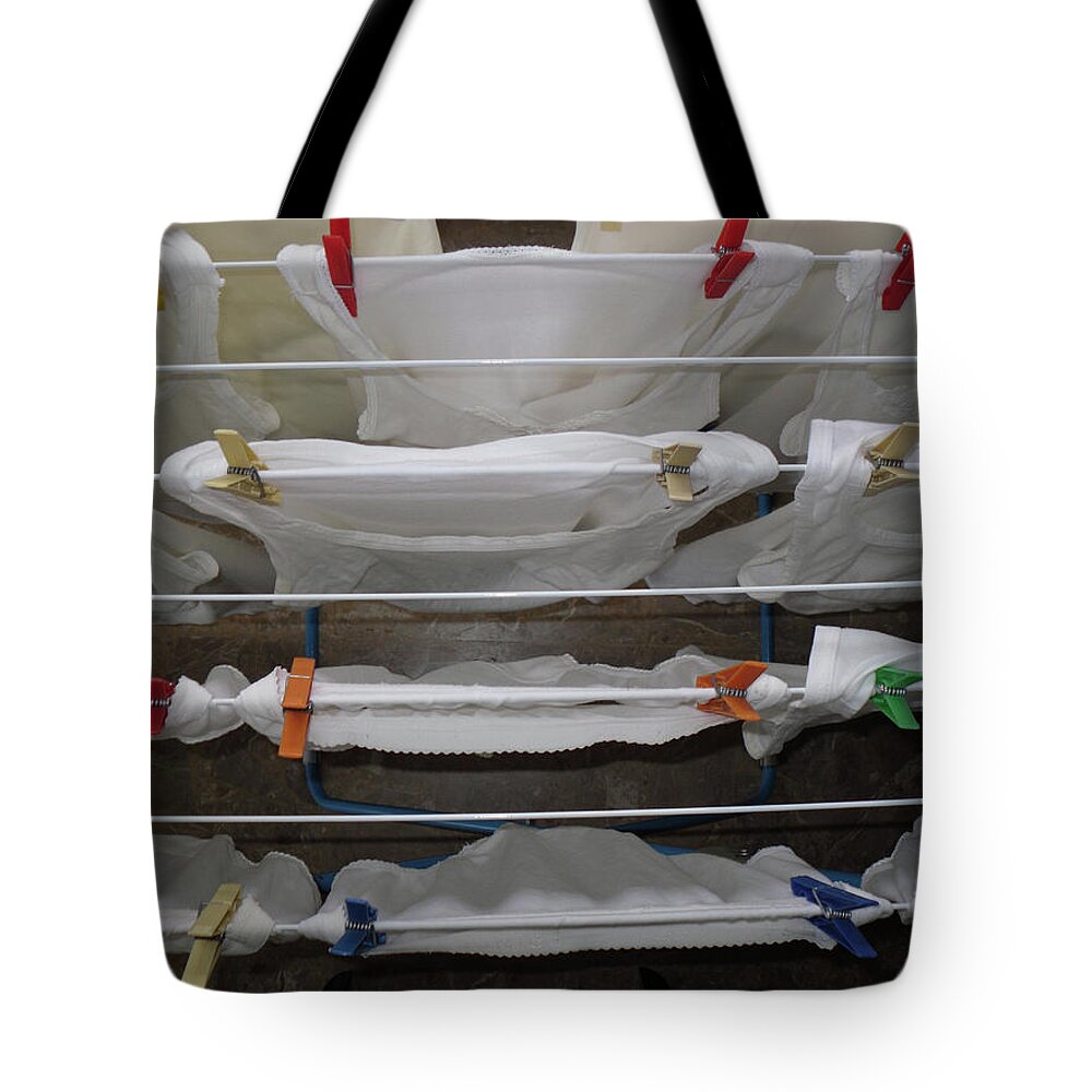 In Art Tote Bag featuring the photograph Laundry Day by Marwan George Khoury