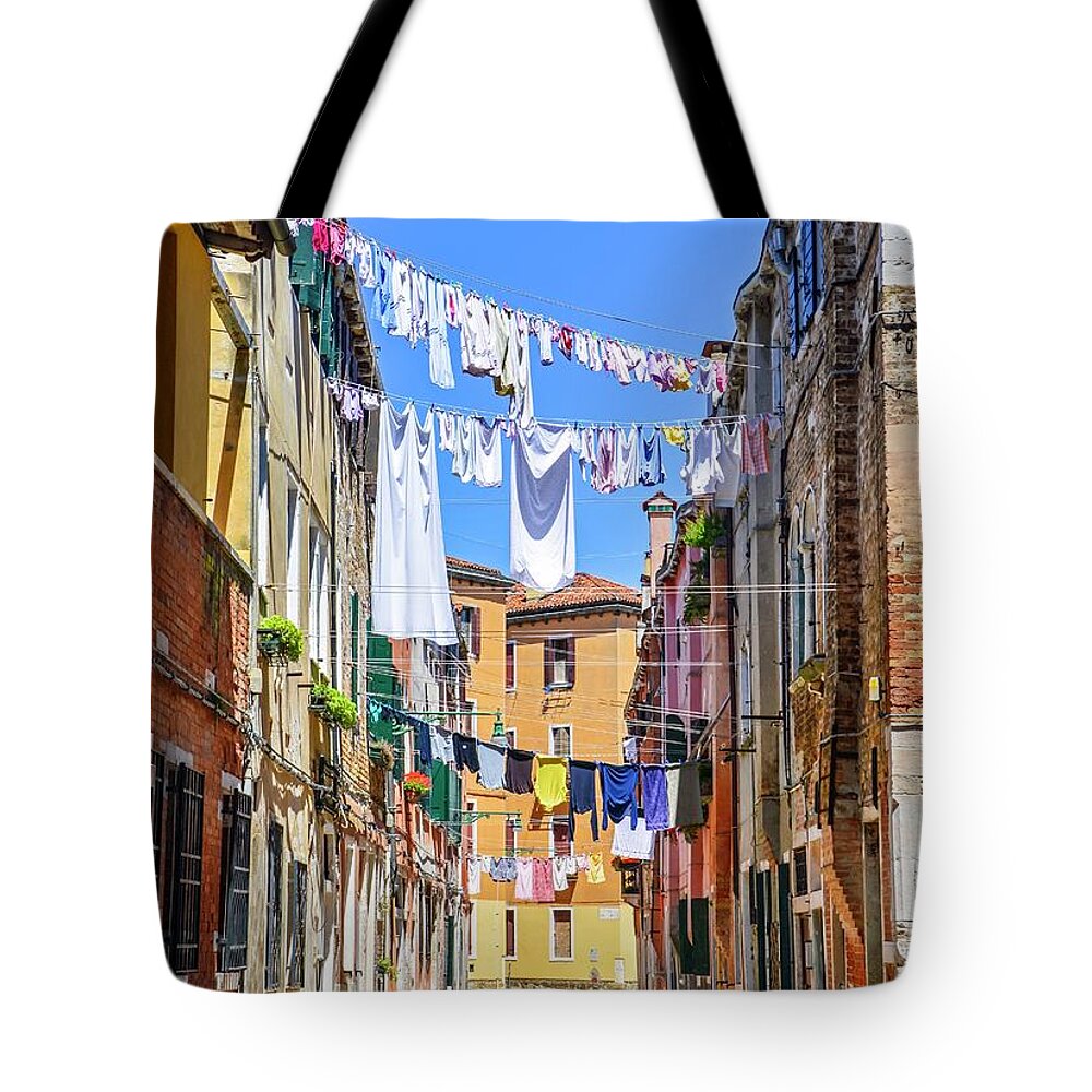 Venice Tote Bag featuring the photograph Laundry Day by Shannon Kelly