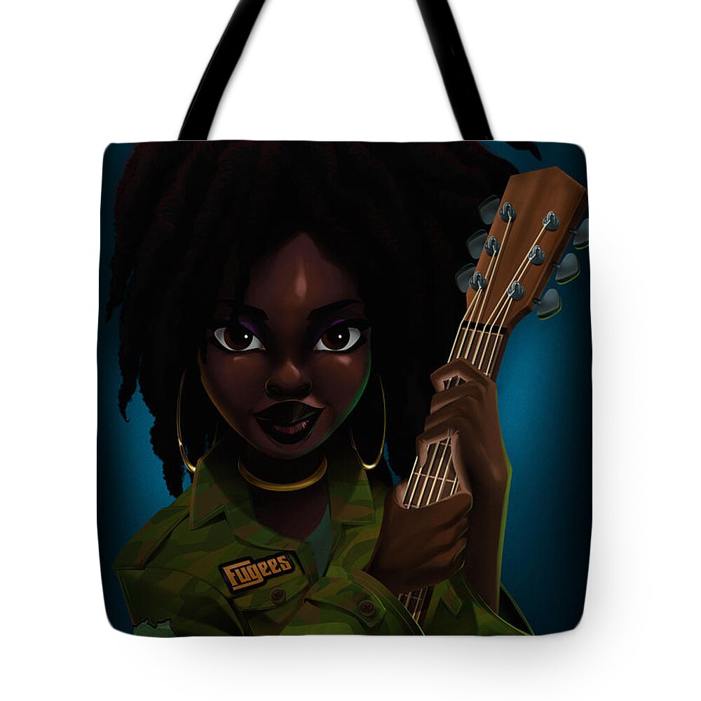 Lauryn Hill Tote Bag featuring the digital art Lauryn Hill by Nelson Dedos Garcia