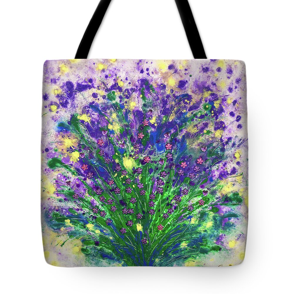 Lavender Tote Bag featuring the painting Lavender by Gina De Gorna