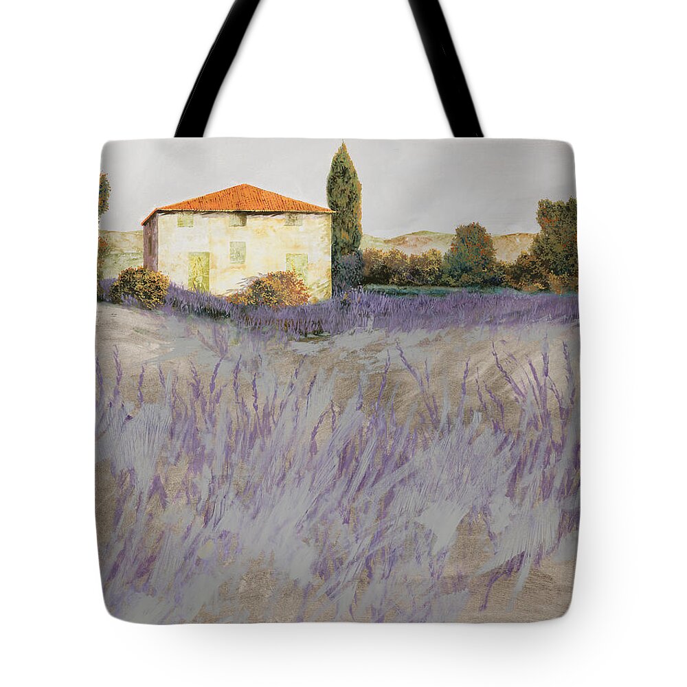 Lavender Tote Bag featuring the painting Lavender by Guido Borelli