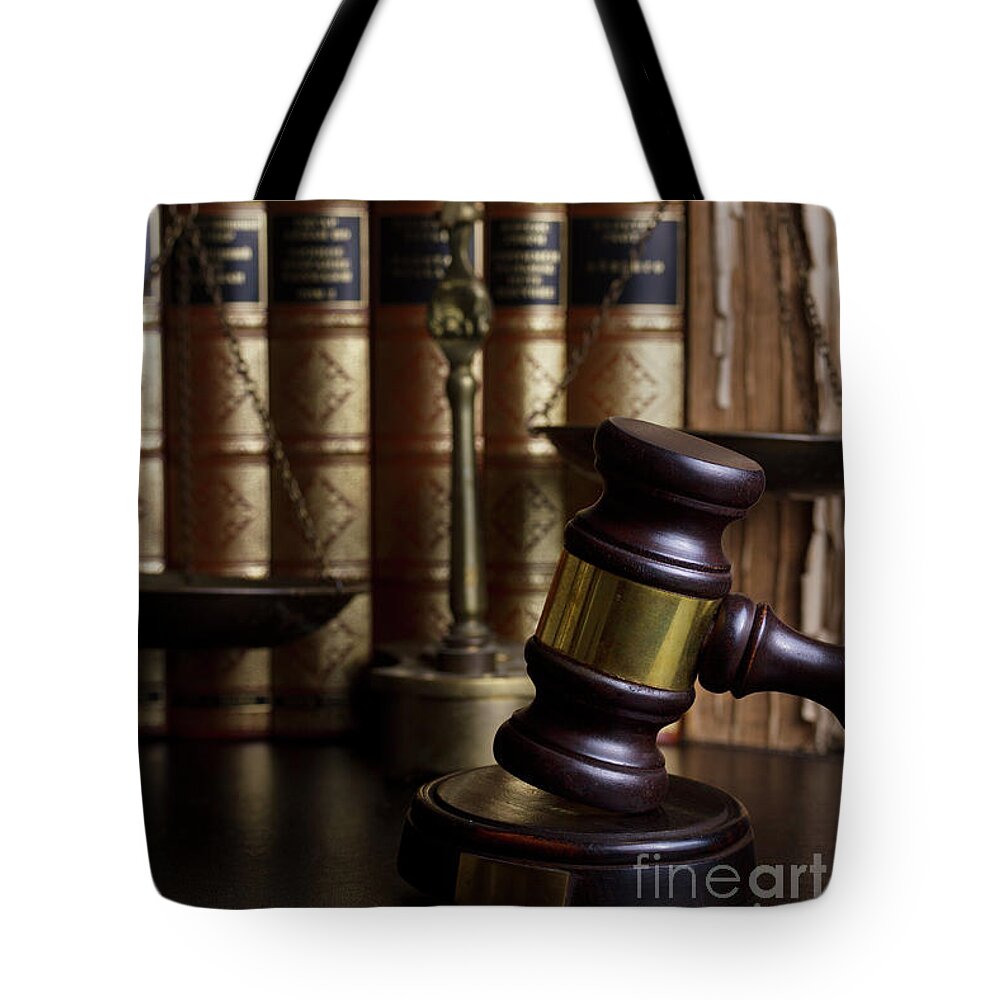 Law Tote Bag featuring the photograph Law and Order by Anastasy Yarmolovich