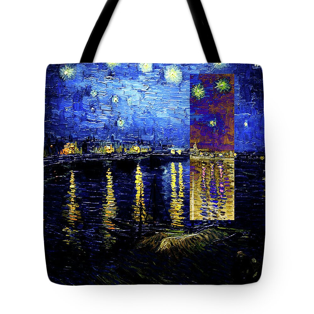 Postmodernism Tote Bag featuring the digital art Layered 15 van Gogh by David Bridburg
