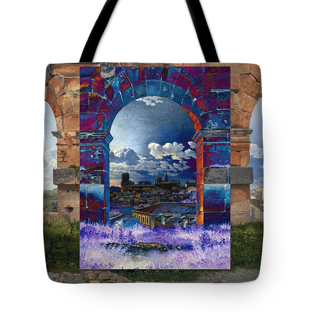 Abstract In The Living Room Tote Bag featuring the digital art Layered 19 Eckersberg by David Bridburg