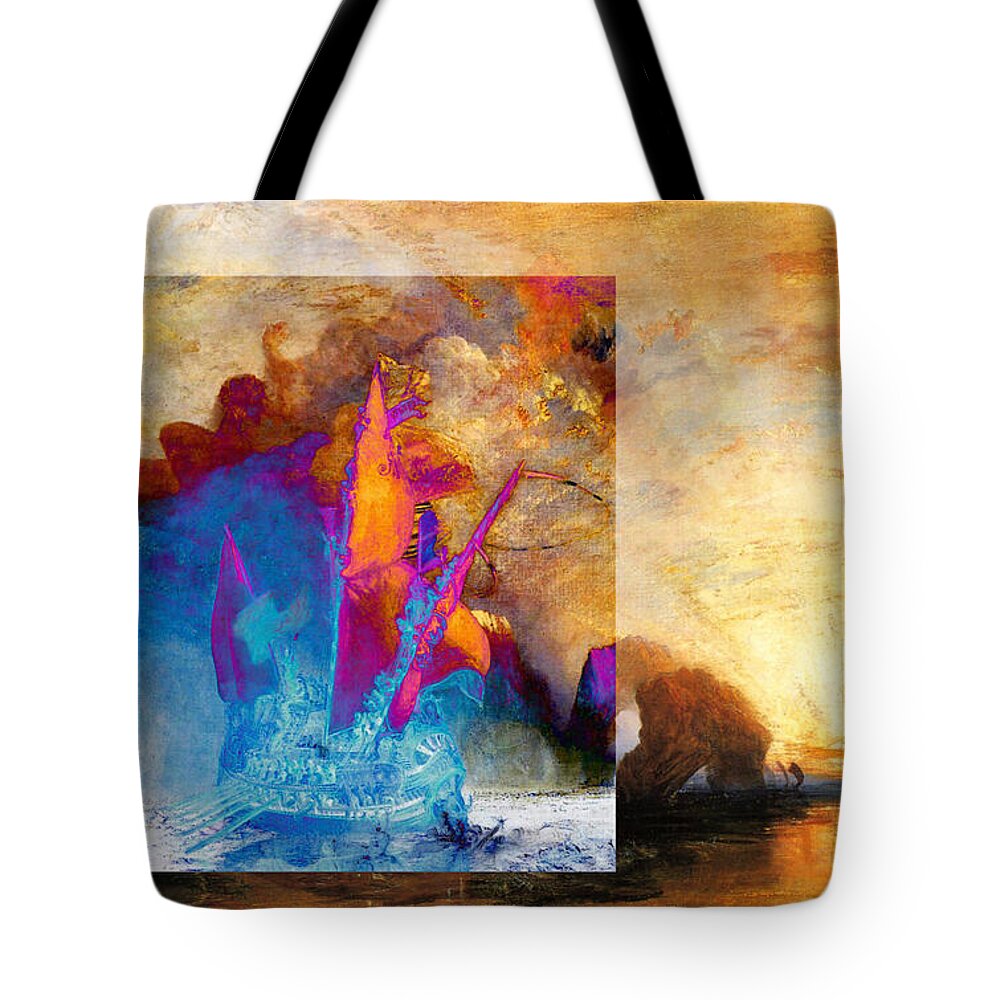 Abstract In The Living Room Tote Bag featuring the digital art Layered 6 Turner by David Bridburg