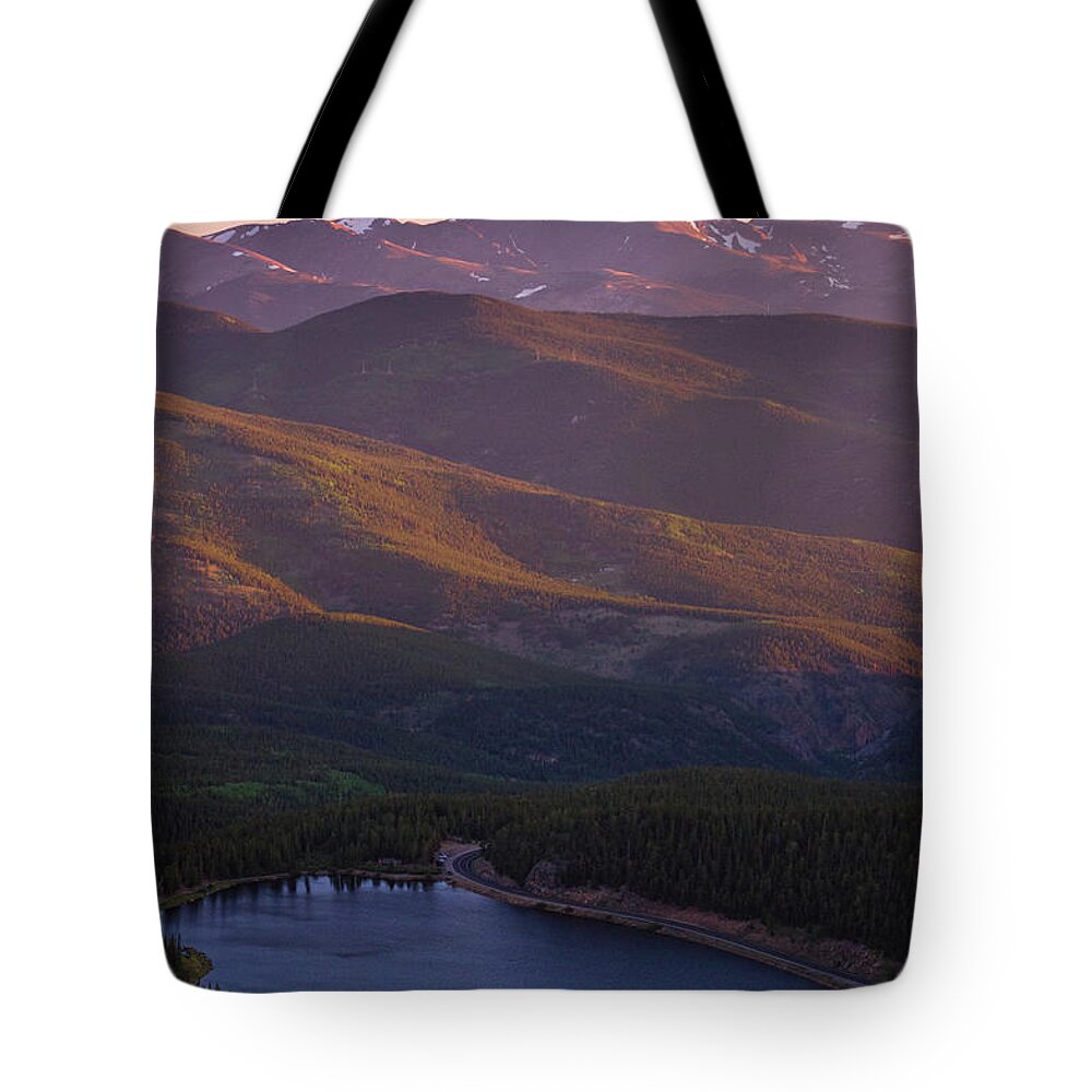 Alpenglow Tote Bag featuring the photograph Layers by John De Bord