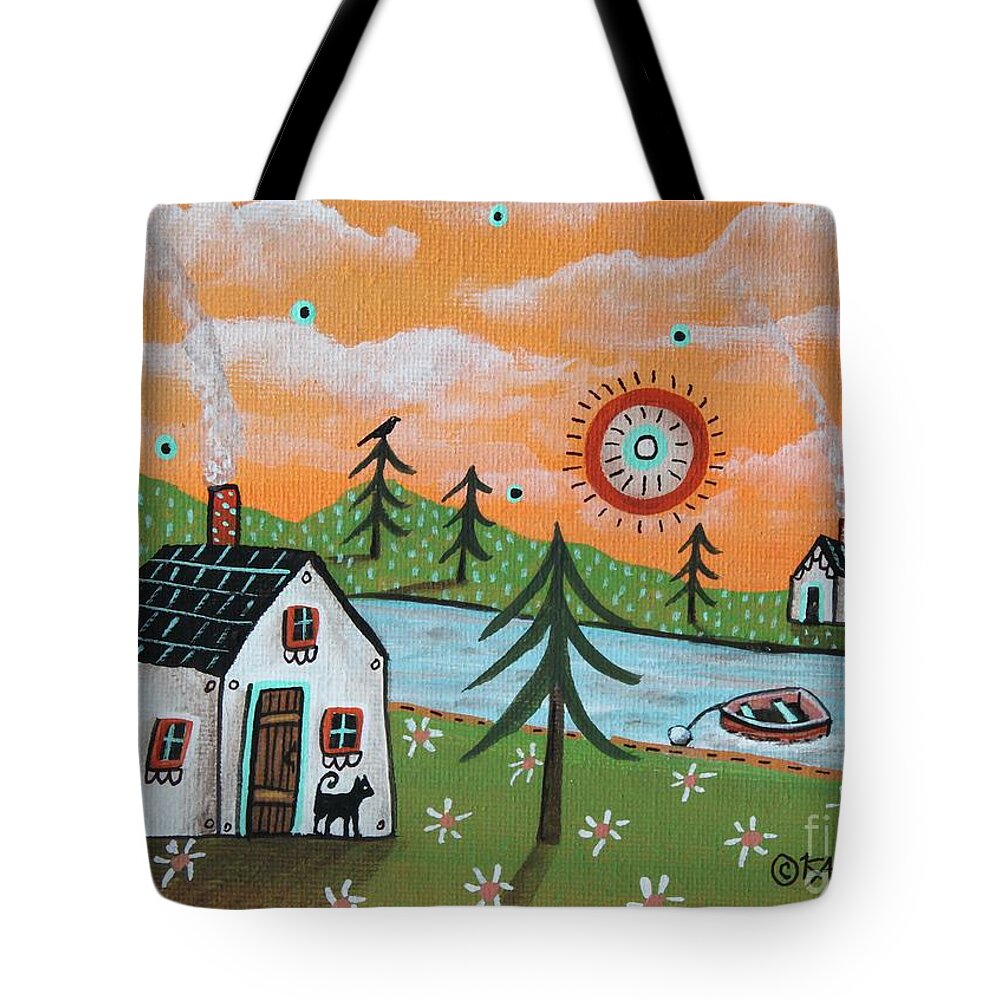 Lake Tote Bag featuring the painting Lazy Days by Karla Gerard