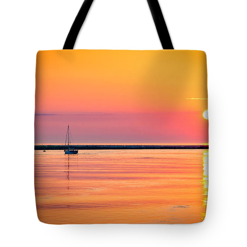Sunrise Tote Bag featuring the photograph LBI Dawn by Mark Rogers