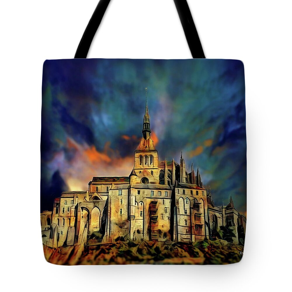Saint Tote Bag featuring the digital art Le Mont-Saint-Michel by Russ Harris