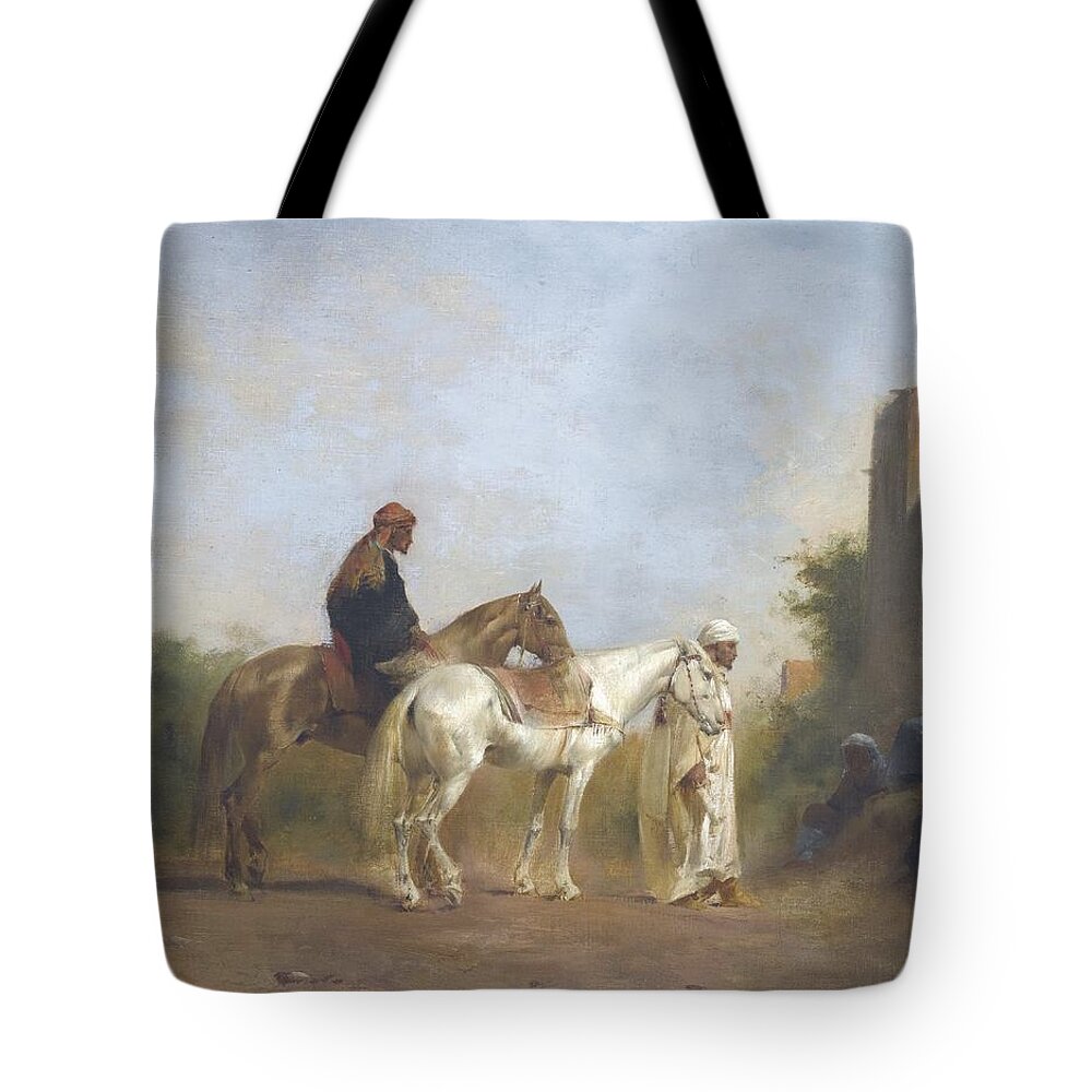 Eugene Fromentin Tote Bag featuring the painting Le Repos by Eugene Fromentin