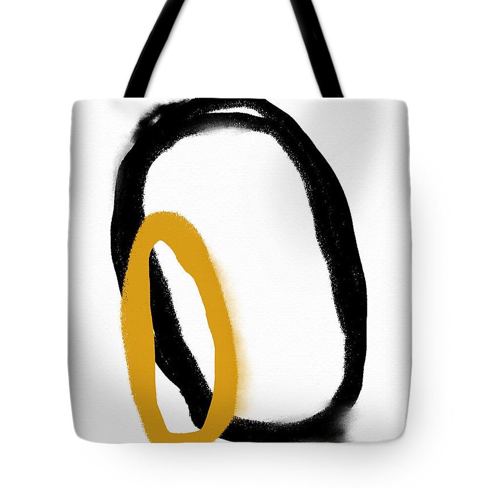 Modern Tote Bag featuring the digital art Leaning In- Abstract Art by Linda Woods by Linda Woods