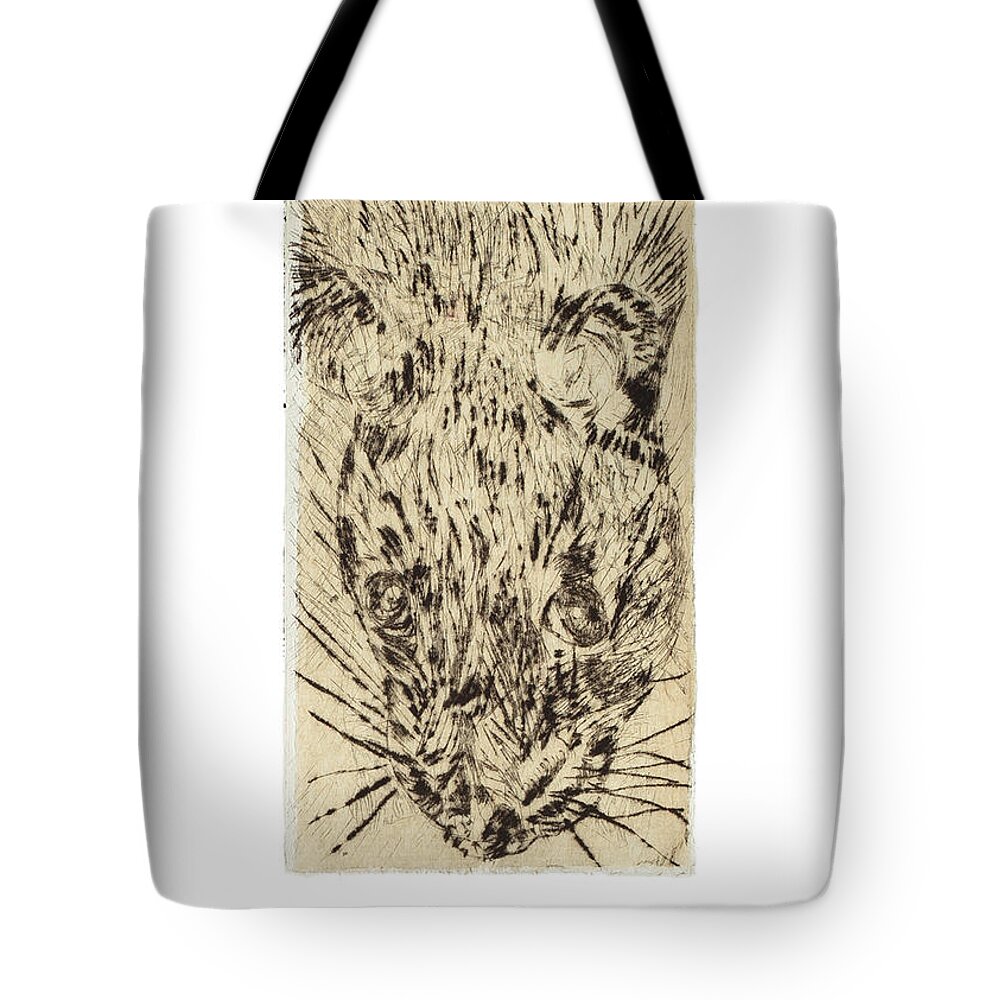 Rat Tote Bag featuring the drawing Learning to Love Rats More #2 by Dawn Boswell Burke