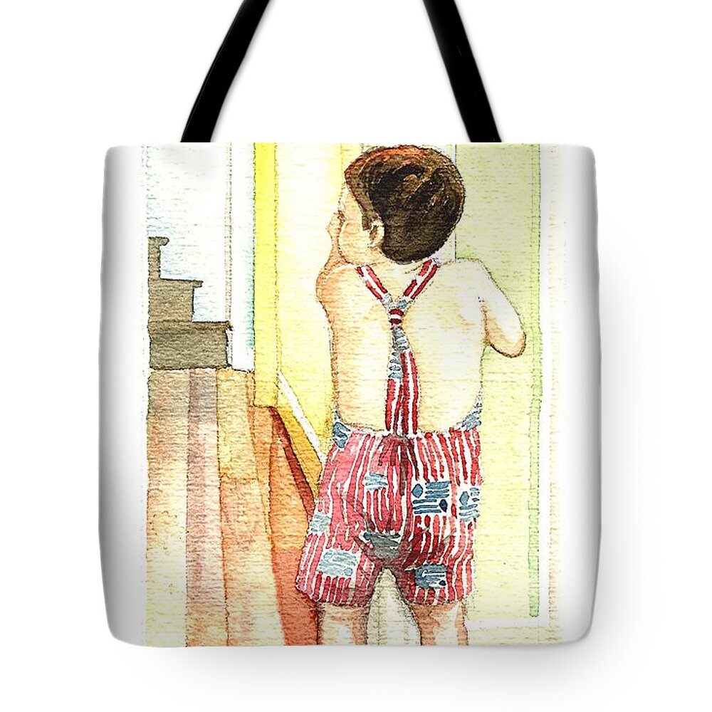 Child Tote Bag featuring the painting Learning to Walk by Jim Harris
