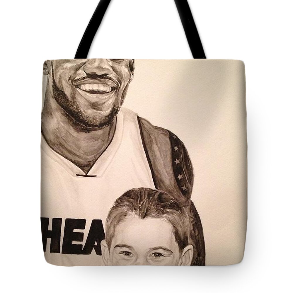 Lebron James Tote Bag featuring the painting Lebron and Carter by Tamir Barkan