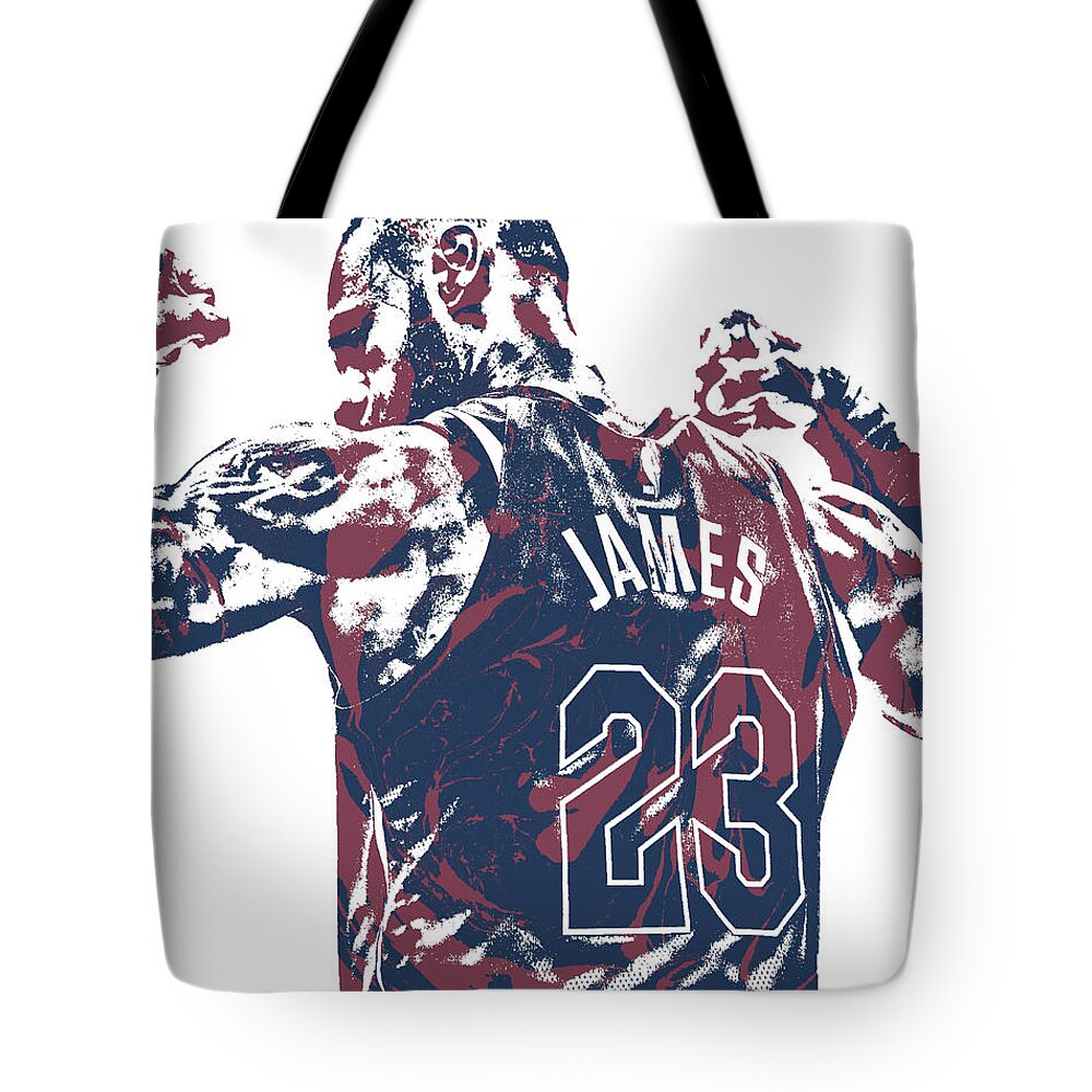 Lebron James Cleveland Cavaliers Pixel Art 53 Tote Bag by Joe