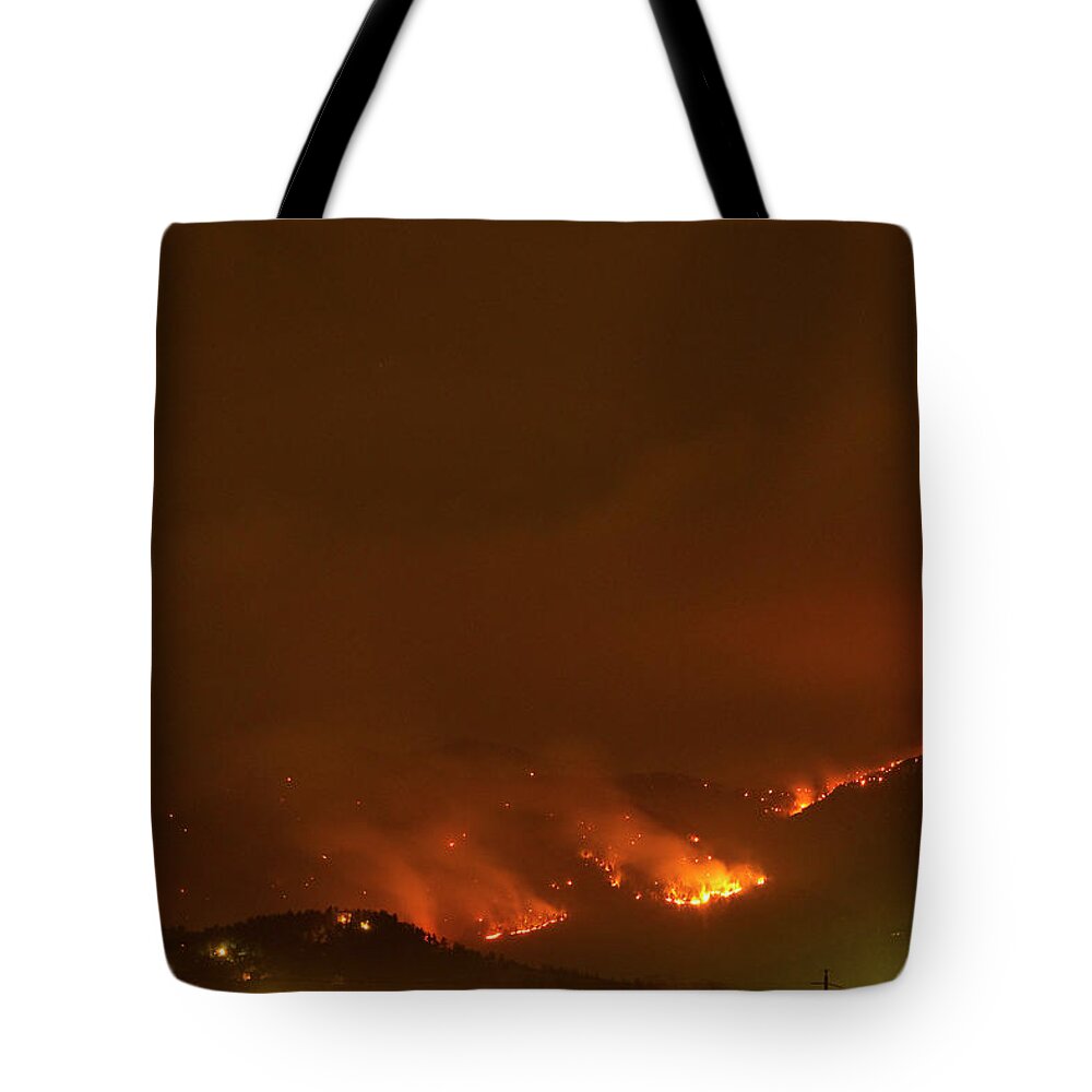Lefthand Canyon Wildfire Tote Bag featuring the photograph Lefthand Canyon Wildfire Boulder Colorado by James BO Insogna