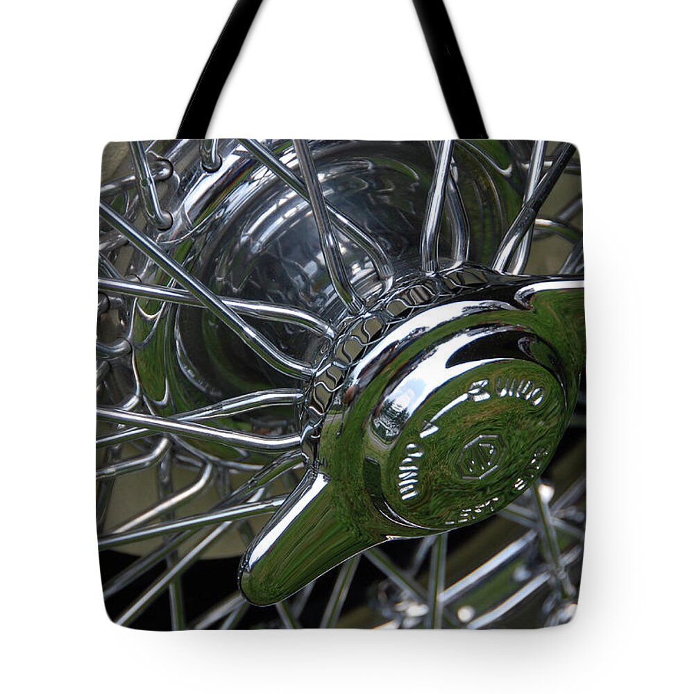 Automobile Bling Tote Bag featuring the photograph Lefty loosey Righty tighty by John Schneider