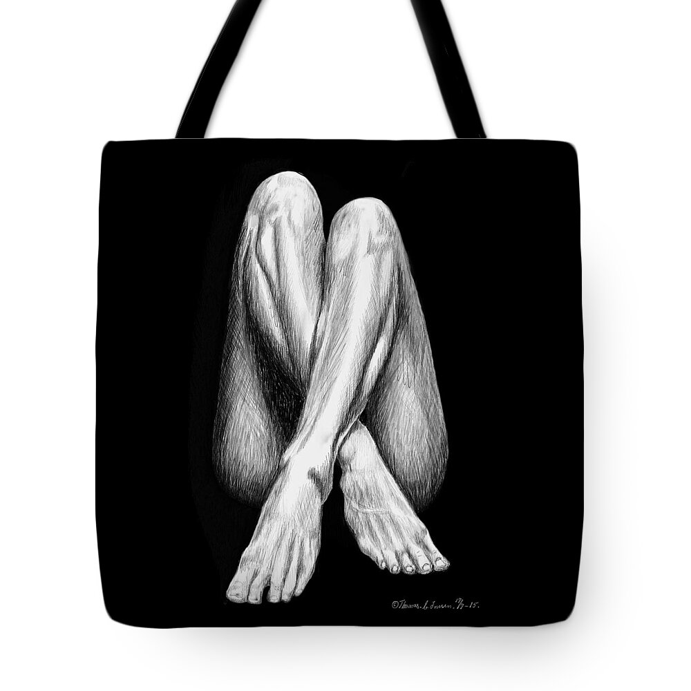 Sketch Tote Bag featuring the digital art Legs by ThomasE Jensen