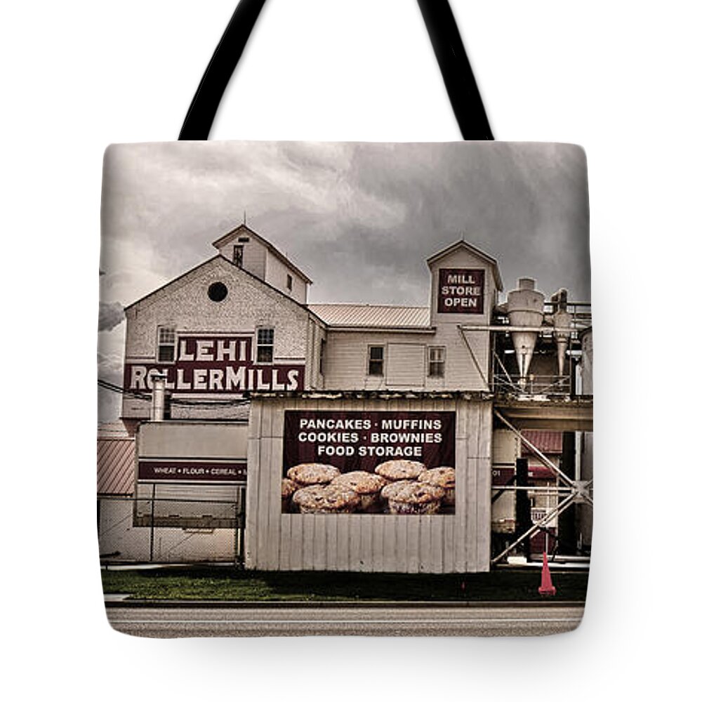 Lehi Roller Mills Tote Bag featuring the photograph Lehi Roller Mills Vintage by David Simpson