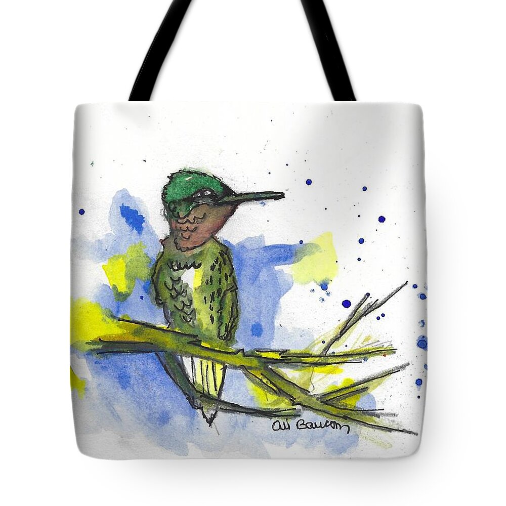 Bird Tote Bag featuring the painting Lemonade Louie by Ali Baucom