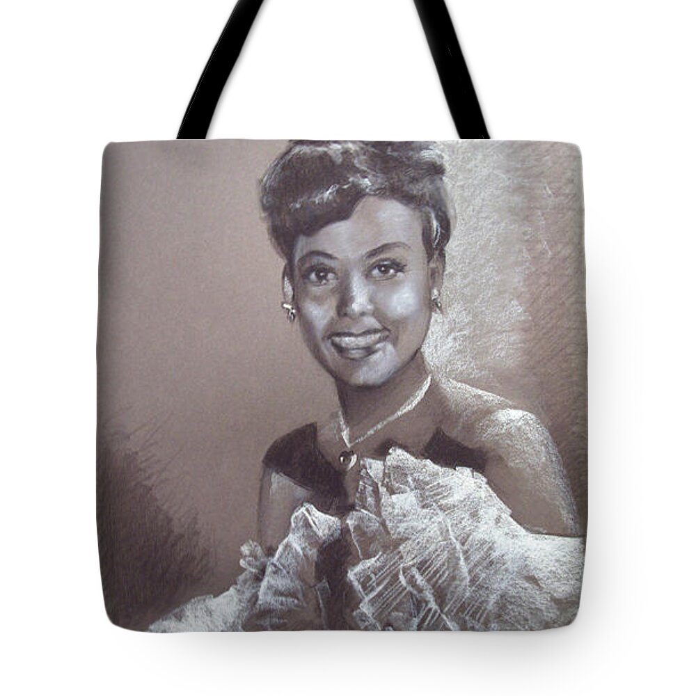 Lena Horne Tote Bag featuring the painting Lena Horne by Suzanne Giuriati Cerny