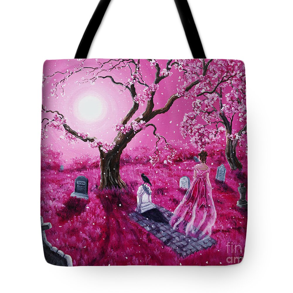 Moon Tote Bag featuring the painting Lenore in the Breaking Dawn by Laura Iverson