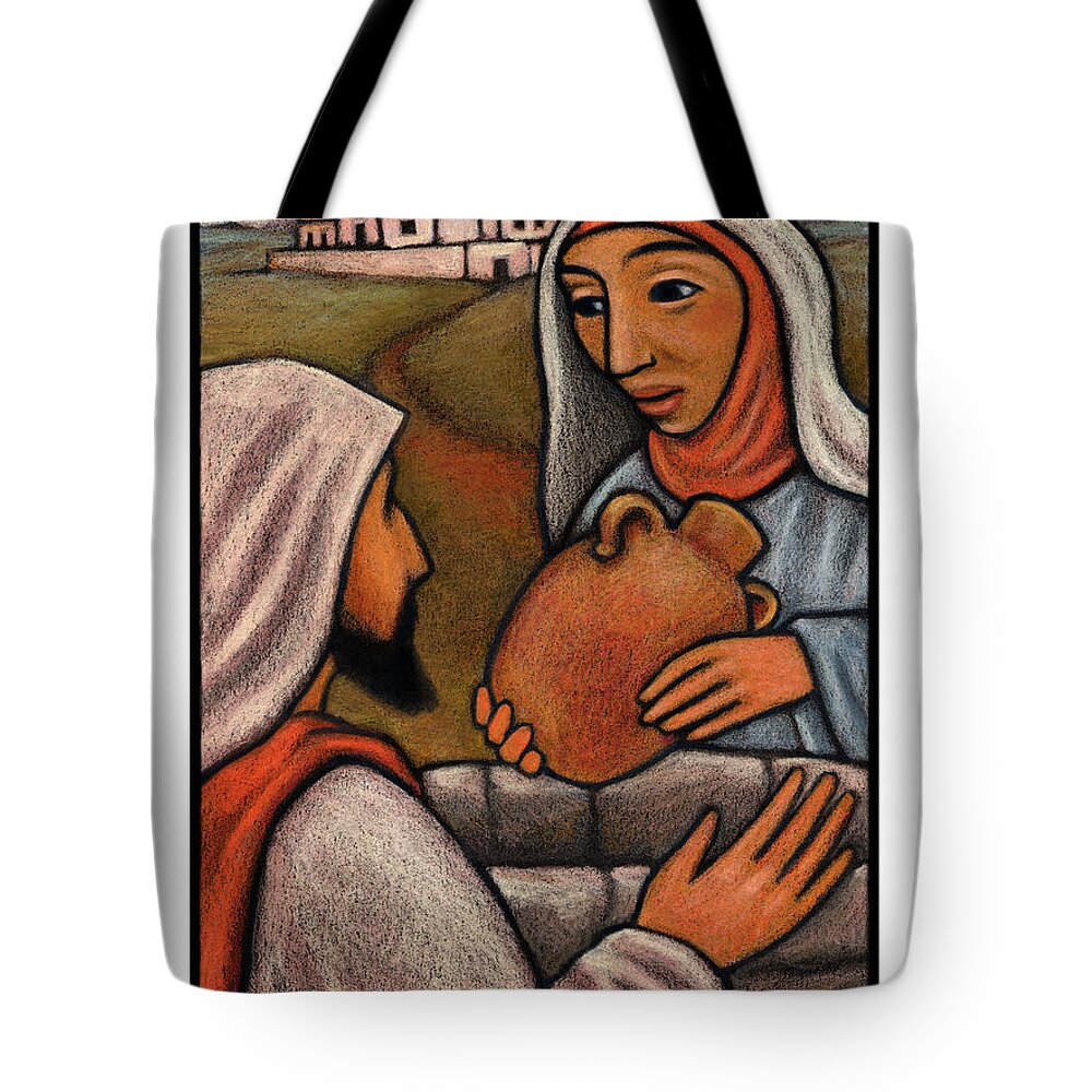 Lent Tote Bag featuring the painting Lent, 3rd Sunday - Woman at the Well - JLWAW by Julie Lonneman