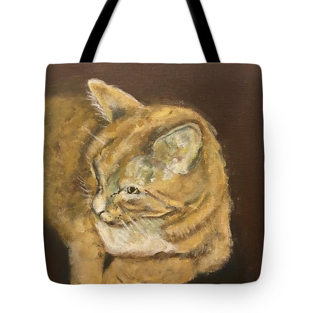 Cat Tote Bag featuring the painting Leo by Gloria Smith