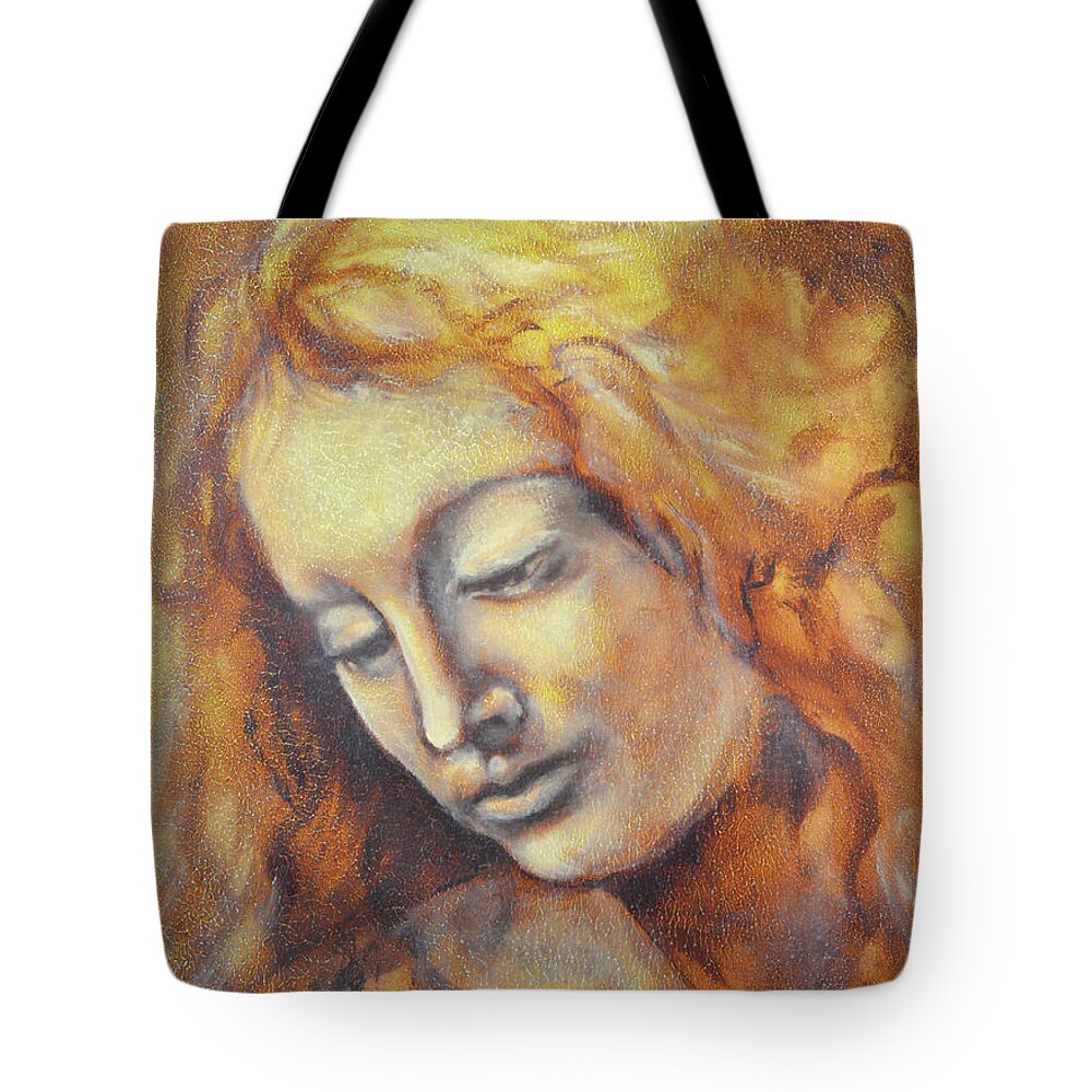 Female Tote Bag featuring the painting Leo by Tom Morgan