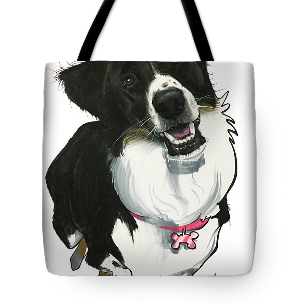 Pet Portrait Tote Bag featuring the drawing Leone 7-1488.2 by John LaFree