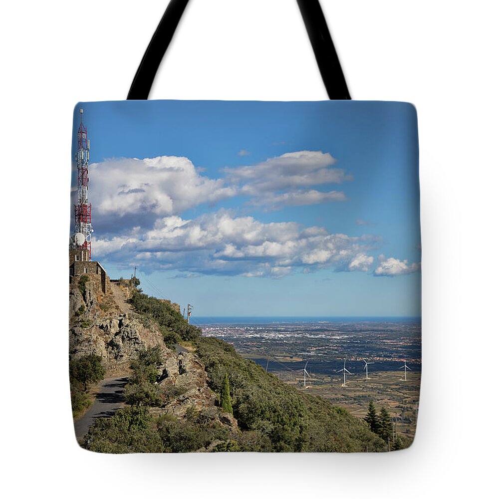 Forca Real Tote Bag featuring the photograph L'Ermitage de Forca Real Summit Southern France by Chuck Kuhn