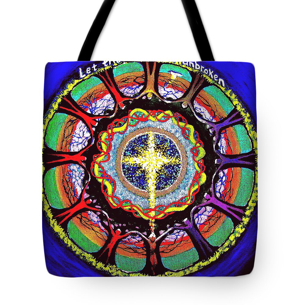 Christian Tote Bag featuring the painting Let the Circle Be Unbroken by Jeanette Jarmon