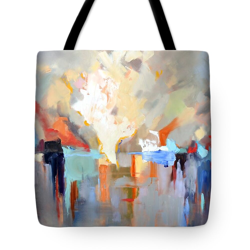 Color Tote Bag featuring the painting Let There Be Light by Donna Tuten