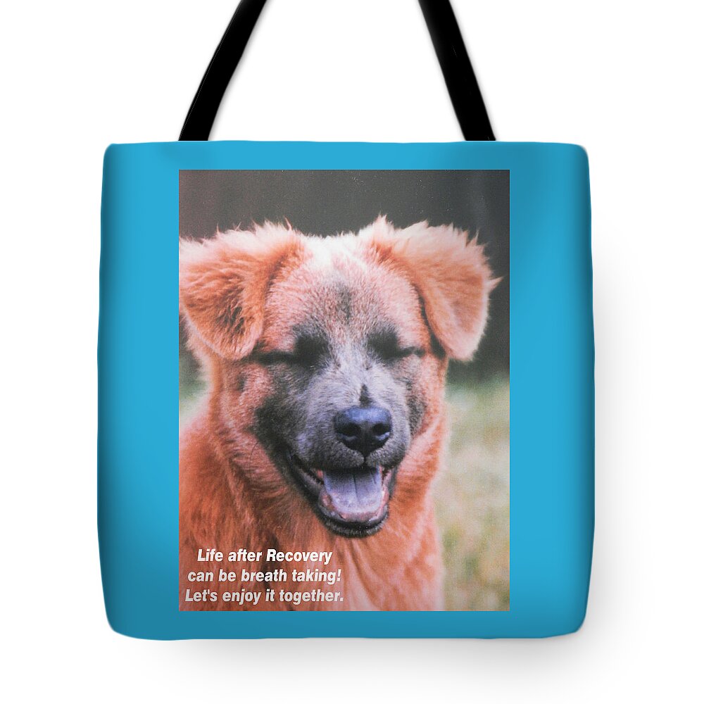 #happiness #dog #laughing #joke #recovery Tote Bag featuring the photograph Happy Dog Enjoying Life by Belinda Lee