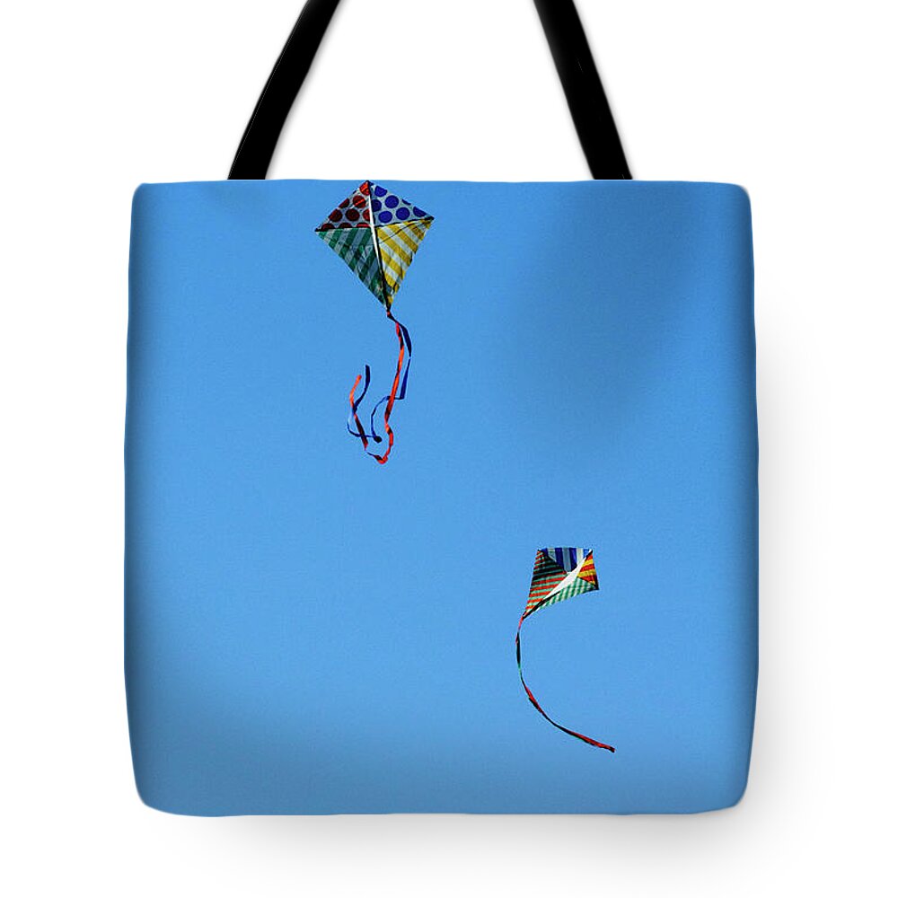 Kites Tote Bag featuring the photograph Let's Fly Away by Debra Fedchin