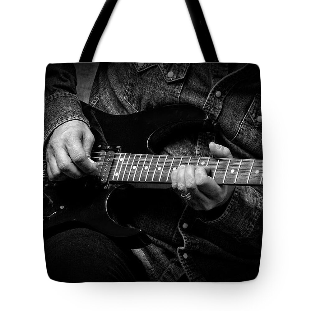 Guitar Tote Bag featuring the photograph Lets Rock by Kevin Cable