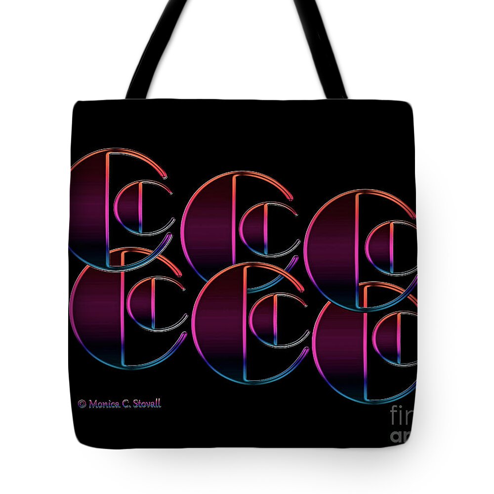 Graphic Designs Tote Bag featuring the digital art Letter Art L5 - Cs by Monica C Stovall