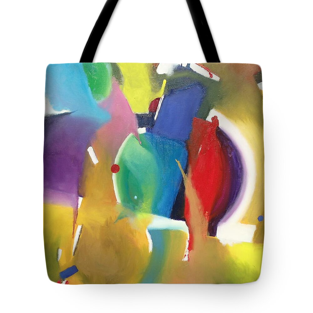 Abstract Tote Bag featuring the painting Level of Awareness by Atanas Karpeles