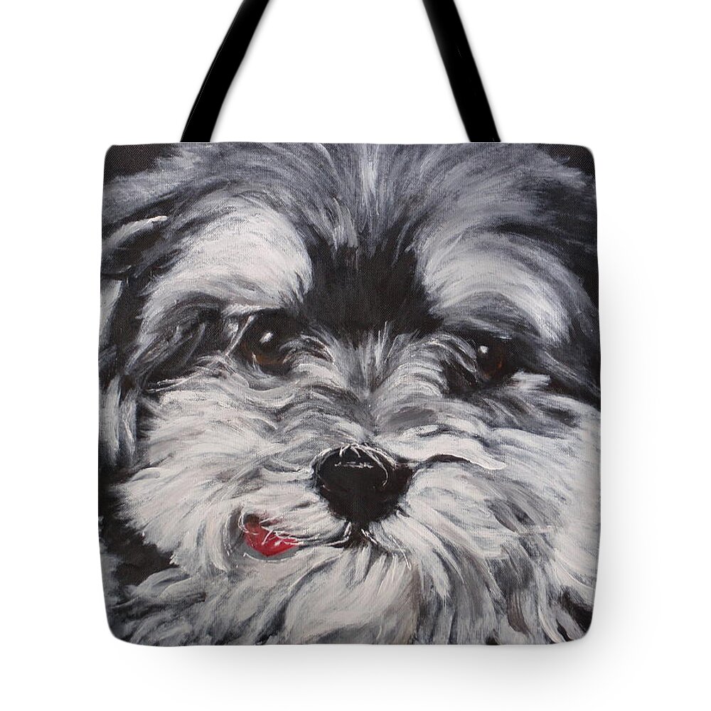 Puppy Tote Bag featuring the painting Lexie by Carol Russell