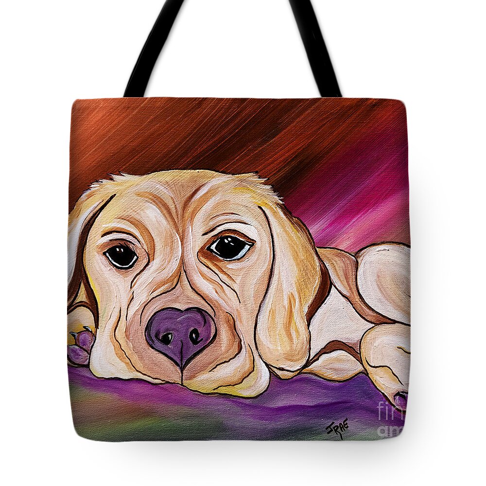 Dog Tote Bag featuring the painting Liam My Golden Friend  by Janice Pariza