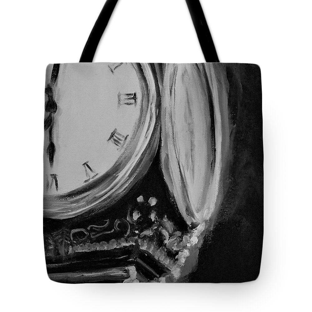 Black And White Tote Bag featuring the painting Liberty II Vanilla by Kathy Lynn Goldbach
