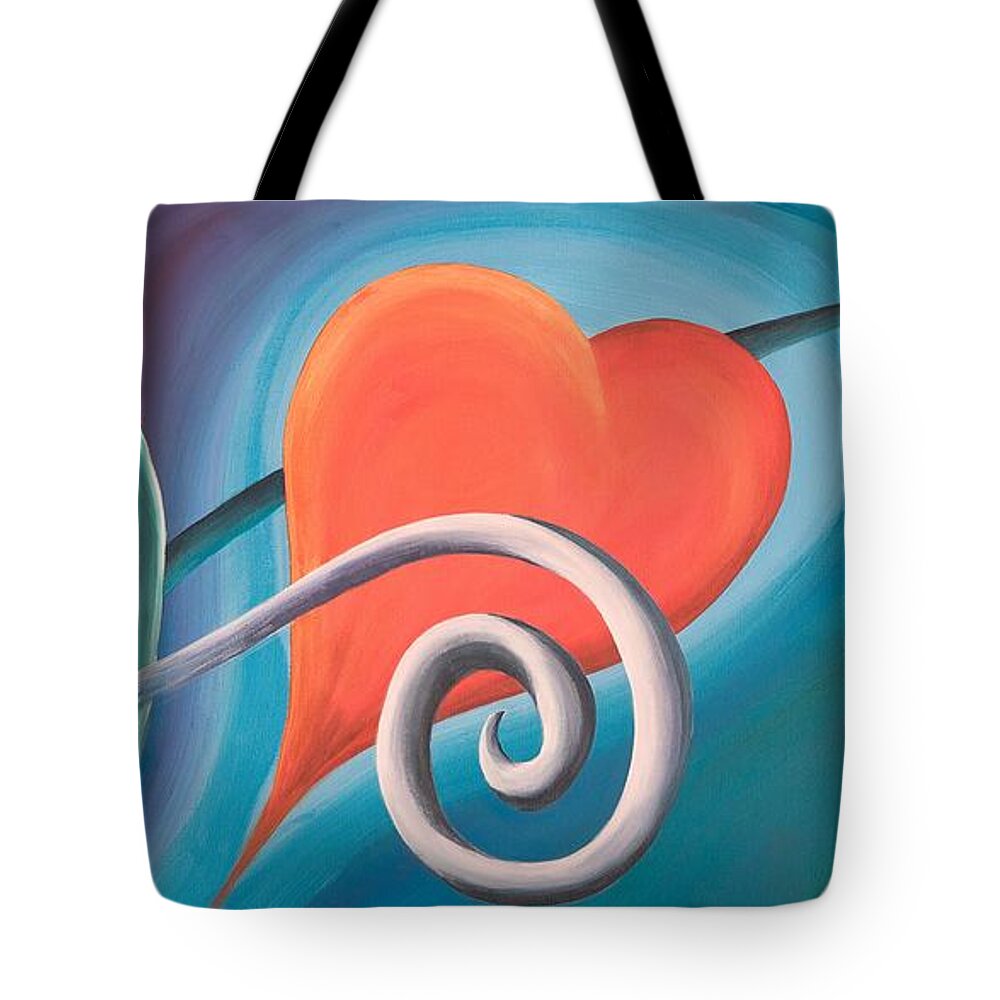 Abstract Framed Prints Tote Bag featuring the painting Life Force by Reina Cottier