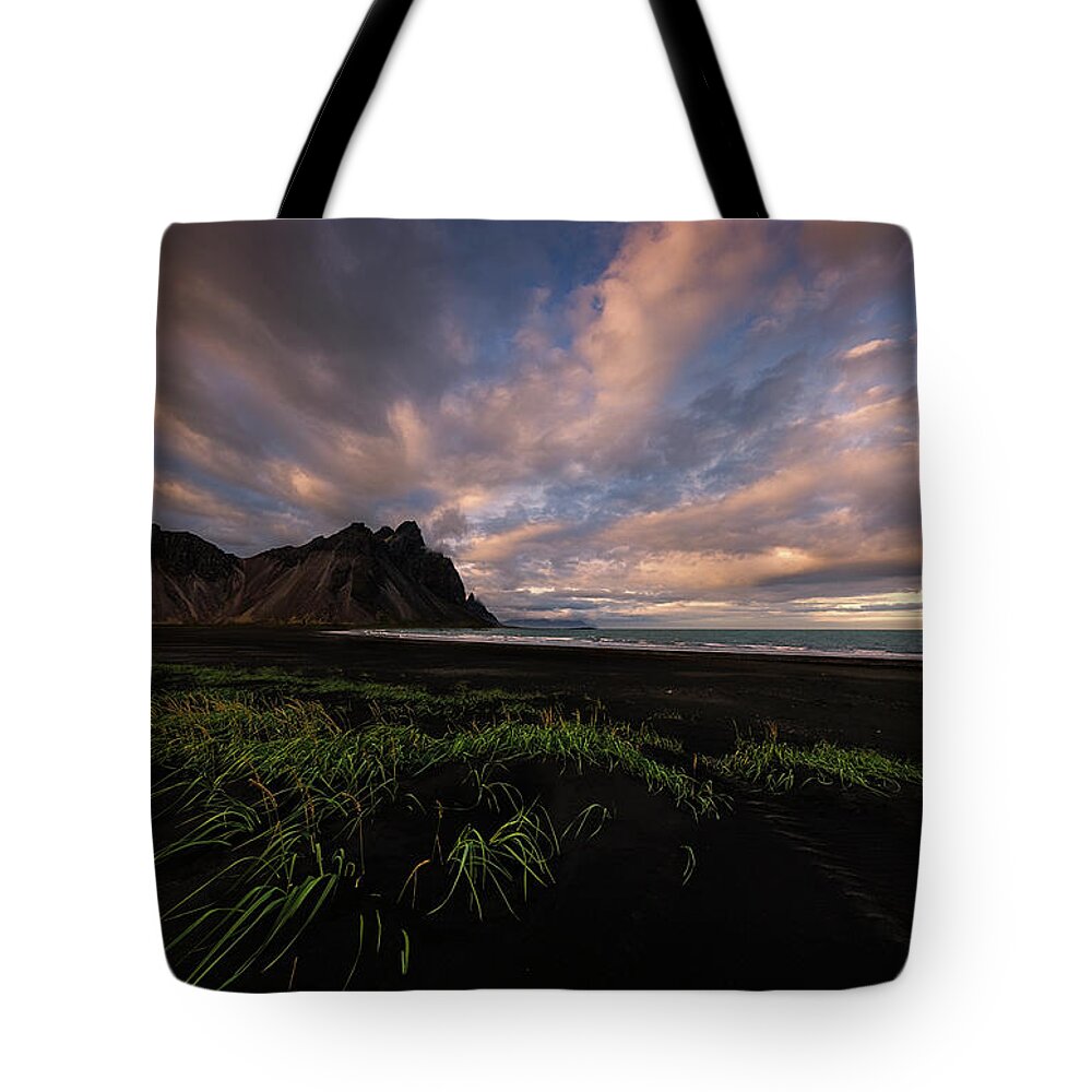 Iceland Tote Bag featuring the photograph Life in black and green by Dominique Dubied