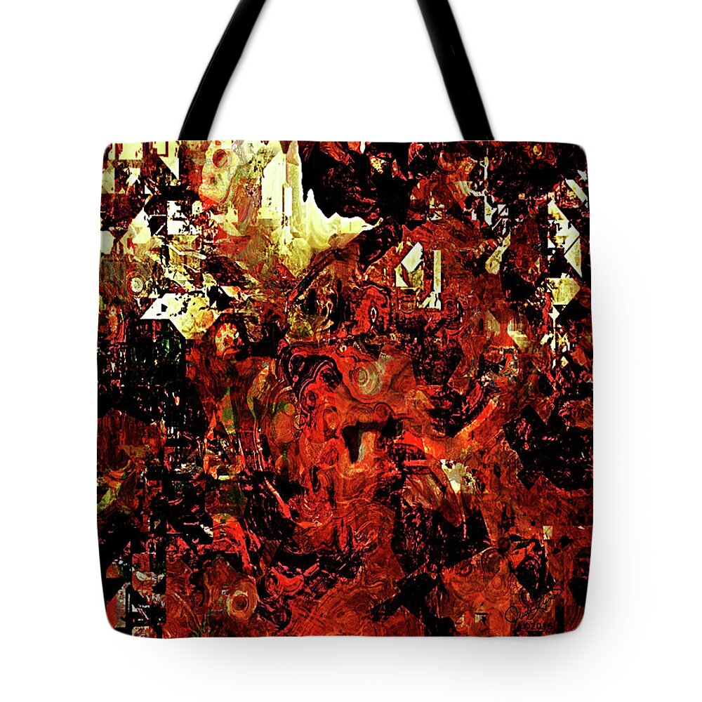 Red Tote Bag featuring the digital art Life on Mars by Judi Lynn