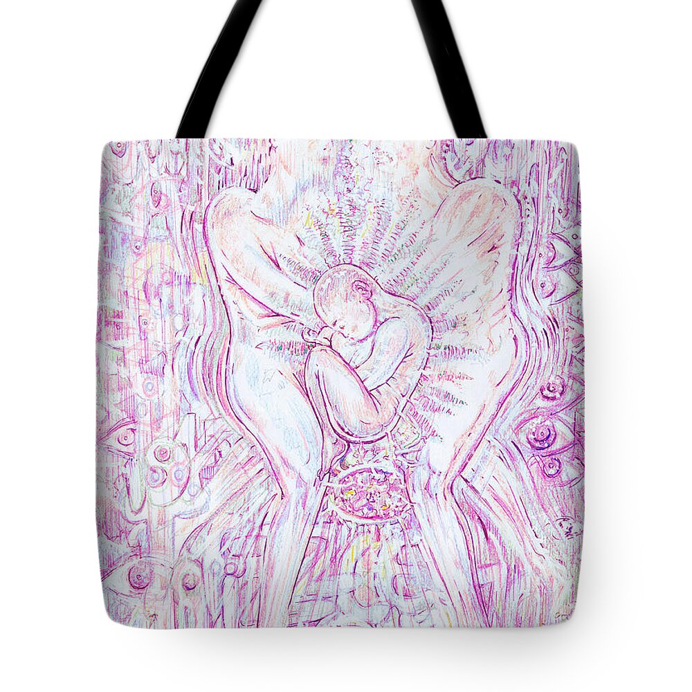 Abstract Tote Bag featuring the mixed media Life Series 6 by Giovanni Caputo