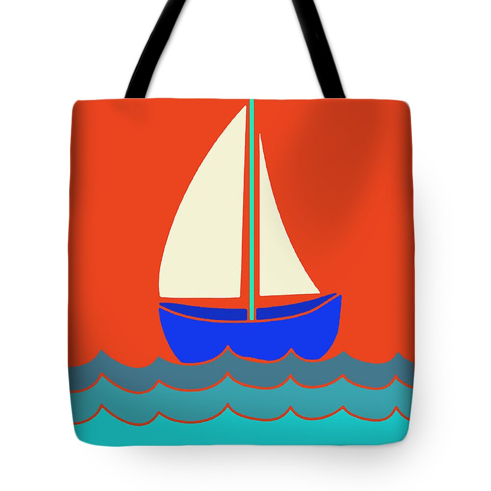 Sailing Quote Tote Bag featuring the digital art Life's a Reach - And then you Jibe by Vagabond Folk Art - Virginia Vivier