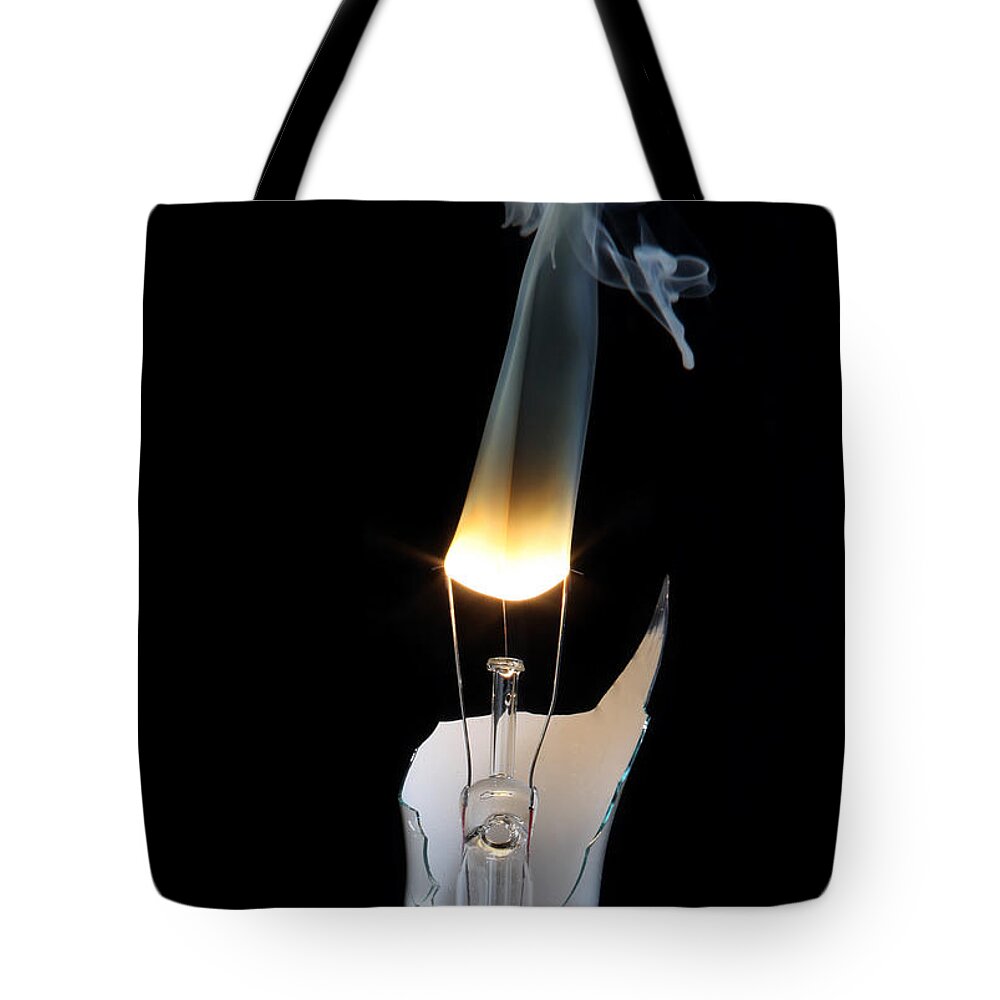 Bulb Tote Bag featuring the photograph Light and Smoke by Robert Och